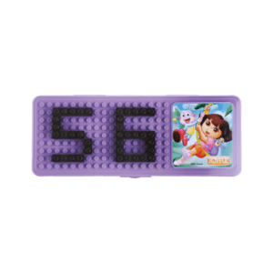 JOYFUL Fun-blocks Pencil Box, Dora Pencil Box for Kids, Purple Color, Fun & Learn