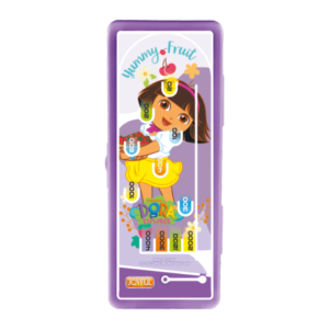 JOYFUL Pencil Box with Pin Ball Game, Dora Pencil Box for Kids, Purple Color, Fun & Learn