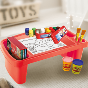JOYFUL Activity Desk, Ideal for Study, Play, Leisure, Activity. Space Saving, Nestable, Red Color