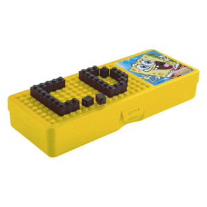 JOYFUL Fun-blocks Pencil Box, SpongeBob Pencil Box for Kids, Yellow Color, Fun & Learn